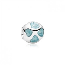 Pandora Jewelry Blue Hearts Enamel & Silver Charm - Pandora Jewelry 790543EN18