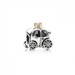 Pandora Jewelry Fairytale Carriage Silver & Gold Charm - Pandora Jewelry 790598P