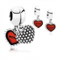 Pandora Jewelry Piece Of My Heart-Daughter-Two-Part Dangle Charm-Red Enamel 790950EN27
