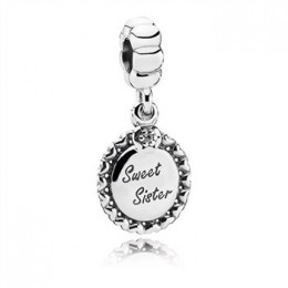 Pandora Jewelry Sweet Sister Dangle Charm-Clear CZ 791126CZ