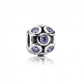 Pandora Jewelry Bedazzled Openwork Purple Zirconia & Silver Charm - Pandora Jewelry 791153ACZ