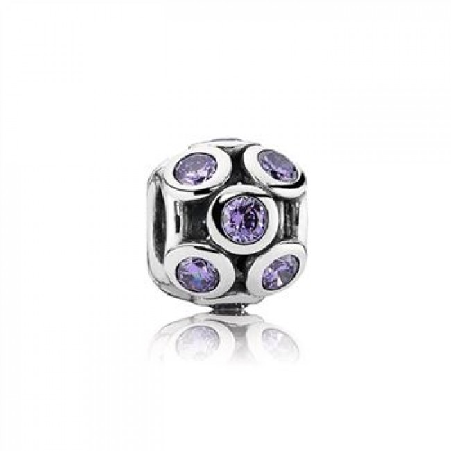 Pandora Jewelry Bedazzled Openwork Purple Zirconia & Silver Charm - Pandora Jewelry 791153ACZ