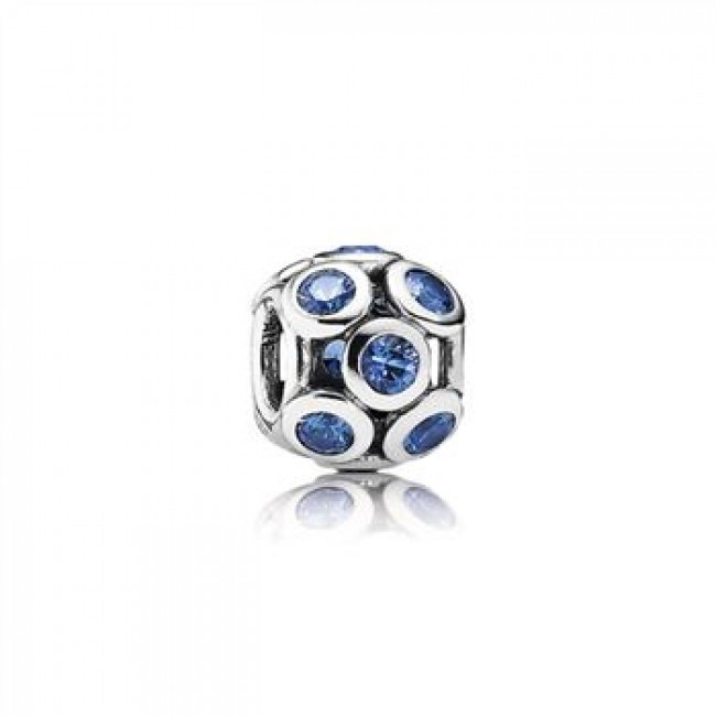 Pandora Jewelry Bedazzled Blue Openwork Silver Charm - Pandora Jewelry 791153NSB