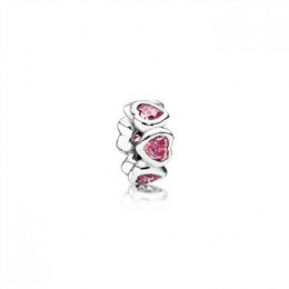 Pandora Jewelry Pink Sparkling Heart Spacer 791252CZS