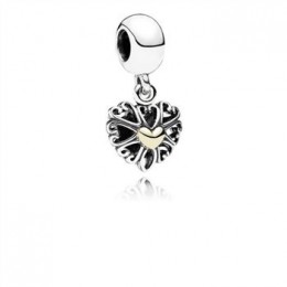 Pandora Jewelry Filled With Love Silver & Gold Hanging Charm - Pandora Jewelry 791274