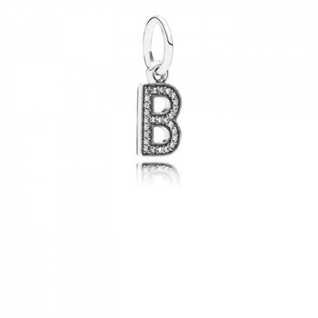 Pandora Jewelry Letter B Dangle Charm-Clear CZ 791314CZ