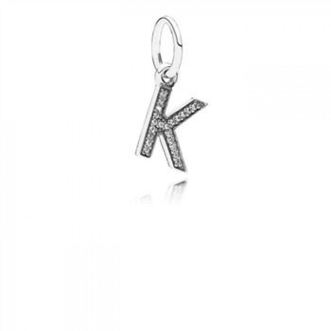 Pandora Jewelry Letter K Dangle Charm-Clear CZ 791323CZ