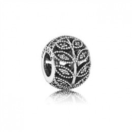 Pandora Jewelry Sparkling Leaves Zirconia & Silver Charm - Pandora Jewelry 791380CZ