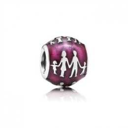 Pandora Jewelry Family Silhouette Charm-Transparent Fuchsia Enamel 791399EN62
