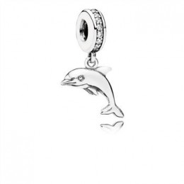 Pandora Jewelry Playful Dolphin Dangle Charm-Clear CZ 791541CZ