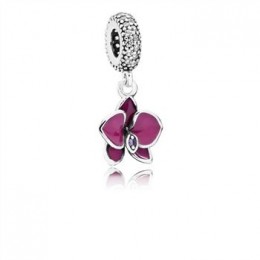 Pandora Jewelry Orchid Dangle Charm-CZ & Radiant Orchid-Colored Enamel 791554EN69
