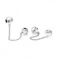 Pandora Jewelry Bow silver safety chain with clear cubic zirconia 791780CZ