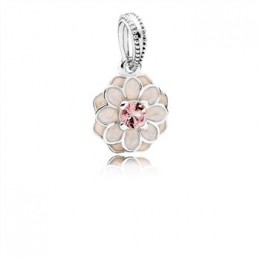 Pandora Jewelry Blooming Dahlia Dangle Charm-Cream Enamel & Blush Pink Crystal 791829NBP