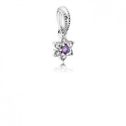 Pandora Jewelry Forget Me Not Dangle Charm-Purple & Clear CZ 791833ACZ