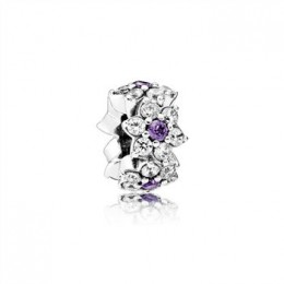 Pandora Jewelry Forget Me Not Spacer-Purple & Clear CZ 791834ACZ