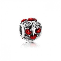 Pandora Jewelry Cherry silver charm with clear cubic zirconia and red enamel 791900EN73