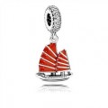 Pandora Jewelry Chinese Junk Ship Dangle Charm-Red Enamel & Clear CZ 791908EN09