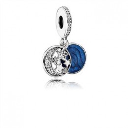 Pandora Jewelry Vintage Night Sky Dangle Charm-Shimmering Midnight Blue Enamel & Clear CZ 791993CZ