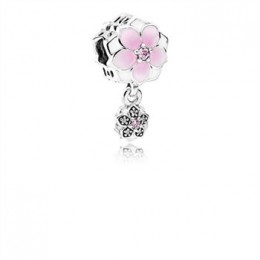 Pandora Jewelry Magnolia Bloom Charm-Pale Cerise Enamel-Pink & Clear CZ 792077PCZ