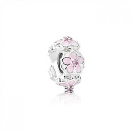 Pandora Jewelry Magnolia Bloom Spacer-Pale Cerise Enamel & Pink CZ 792088PCZ
