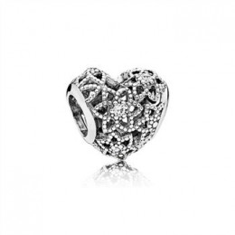 Pandora Jewelry Blooming Heart Charm-Clear CZ 796264CZ