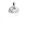Pandora Jewelry Love Makes A Family Dangle Charm-Pink Enamel & Clear CZ 796459EN28
