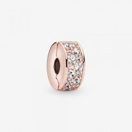 Pandora Jewelry Clear Pave Clip Charm Rose gold plated 781817CZ