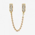 Pandora Jewelry Clear Pave Safety Chain Clip Charm Gold plated 766322C01