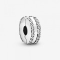 Pandora Jewelry Double Lined Pave Clip Charm 798422C01