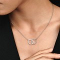 Pandora Jewelry Entwined Circles Pandora Jewelry Logo & Sparkle Collier Necklace 396235CZ