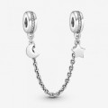 Pandora Jewelry Half Moon and Star Safety Chain Charm 797512CZ