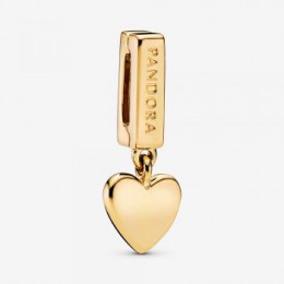 Pandora Jewelry Heart Dangle Clip Charm Gold plated 768672C00