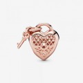 Pandora Jewelry Love You Heart Padlock Charm Rose gold plated 787655