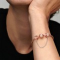 Pandora Jewelry Logo Safety Chain Clip Charm Two-tone 782057CZ