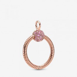 Pandora Jewelry Moments Small Pave O Pendant Rose gold plated 389097C01