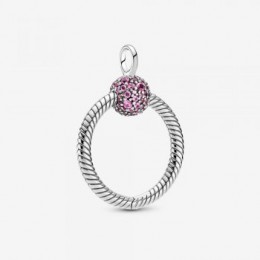 Pandora Jewelry Moments Small Pink Pave O Pendant - FINAL SALE Sterling silver 399097C02