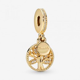 Pandora Jewelry Sparkling Family Tree Dangle Charm Gold plated 768661C01