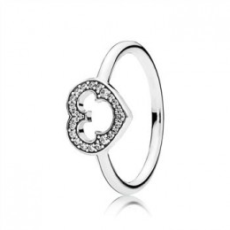 Pandora Jewelry Disney-Mickey Silhouette Ring-Clear CZ 190957CZ