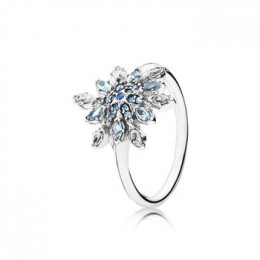 Pandora Jewelry Crystalized Snowflake Ring-Blue Crystals & Clear CZ 190969NBLMX