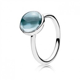 Pandora Jewelry Poetic Droplet Ring-Aqua Blue Crystal 190982NAB