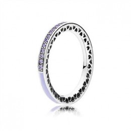 Pandora Jewelry Radiant Hearts of Pandora Jewelry Ring-Lavender Enamel & Clear CZ 191011ACZ