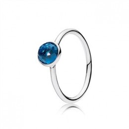 Pandora Jewelry December Droplet Ring-London Blue Crystal 191012NLB