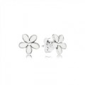 Pandora Jewelry Darling Daisies Stud Earrings-White Enamel 290538EN12