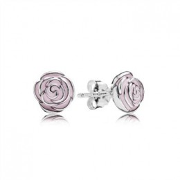 Pandora Jewelry Pink Rose Garden Silver Stud Earrings - Pandora Jewelry 290554EN40