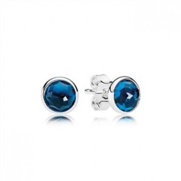 Pandora Jewelry December Droplets Stud Earrings-London Blue Crystal 290738NLB
