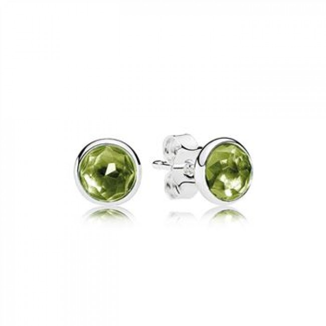 Pandora Jewelry August Droplets Stud Earrings-Peridot 290738PE