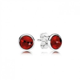 Pandora Jewelry July Droplets Stud Earrings-Synthetic Ruby 290738SRU