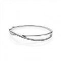 Pandora Jewelry Entwined Bangle Bracelet-Clear CZ 590533CZ
