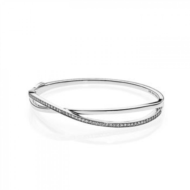 Pandora Jewelry Entwined Bangle Bracelet-Clear CZ 590533CZ