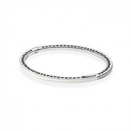 Pandora Jewelry Radiant Hearts of Pandora Jewelry Bangle Bracelet-Silver Enamel & Clear CZ 590537EN23